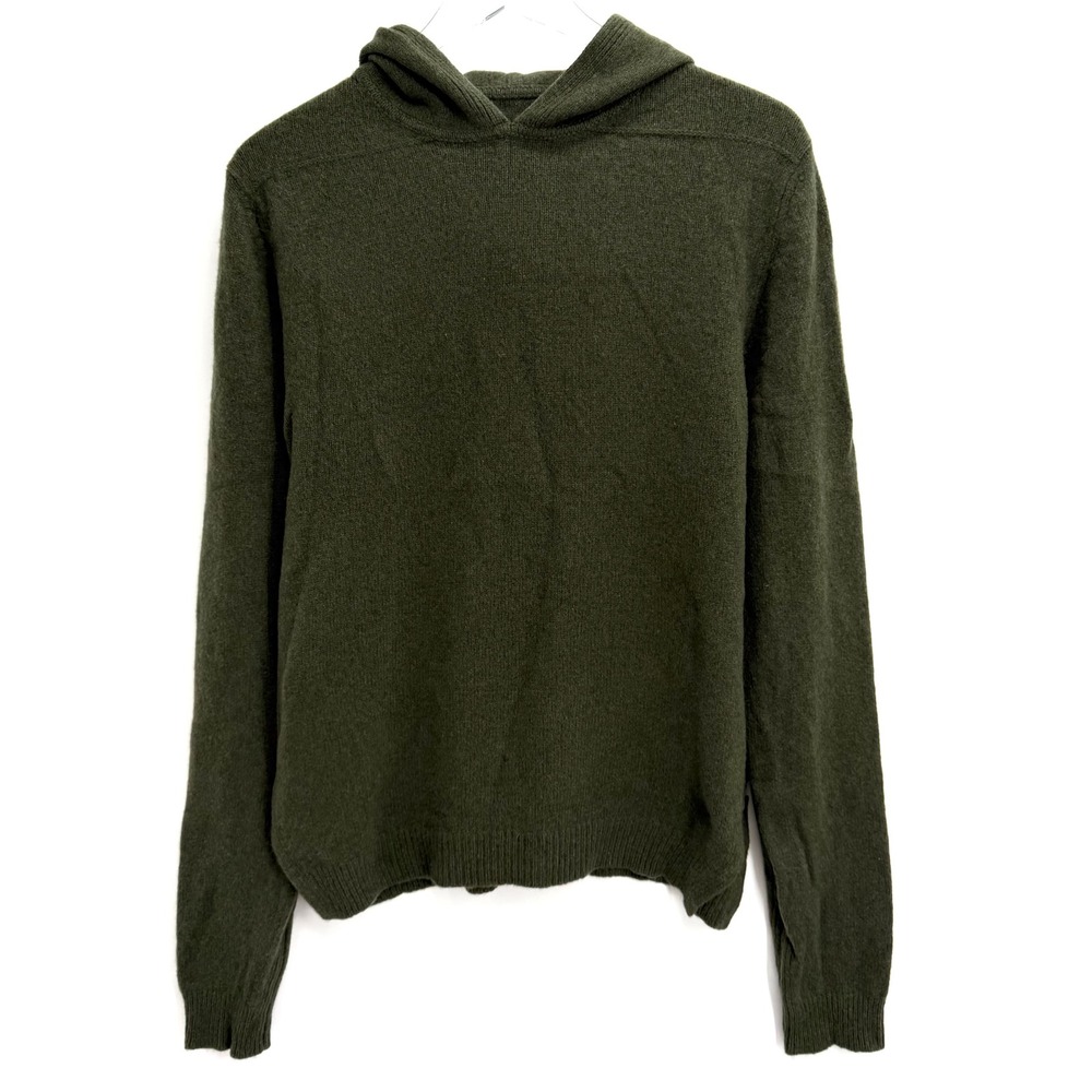 Rick Owens Gethsemane Cashmere Wool Sweater Womens XL Hoodie Green - Picture 1 of 10